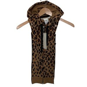 NWT Veronica Beard Cheetah Animal Print Dickey OS
